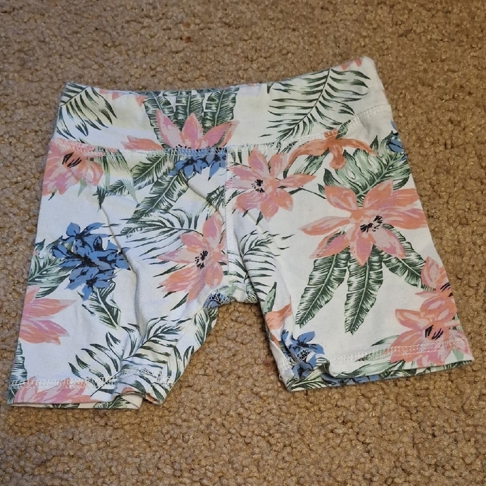 Jessica Simpson White and Pink Tropical Print Shorts
